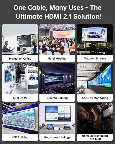 8K Fiber Optic HDMI Cable CL3 مصنفة (50 قدمًا) ، 48 جيجابت في الثانية من كابل HDMI 2.1 in Kuwait