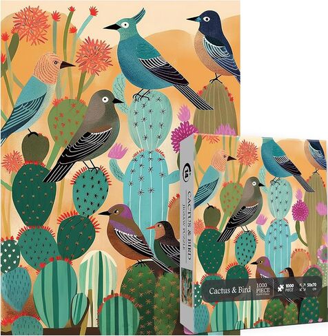 Stained Glass Puzzle Bird Puzzles for Adults 1000 Pieces, Round Cardinal Bird Flower Puzzle, Impossible Hard Challenging Puzzles for Adults, Colorful Stained Glass Jigsaw Puzzle as Wall Art Decor in Saudi Arabia
