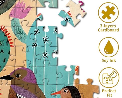 Stained Glass Puzzle Bird Puzzles for Adults 1000 Pieces, Round Cardinal Bird Flower Puzzle, Impossible Hard Challenging Puzzles for Adults, Colorful Stained Glass Jigsaw Puzzle as Wall Art Decor in Saudi Arabia