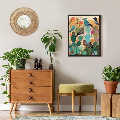 Stained Glass Puzzle Bird Puzzles for Adults 1000 Pieces, Round Cardinal Bird Flower Puzzle, Impossible Hard Challenging Puzzles for Adults, Colorful Stained Glass Jigsaw Puzzle as Wall Art Decor in Saudi Arabia