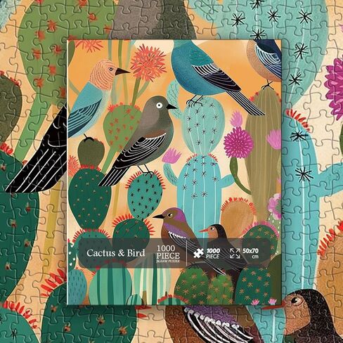 Stained Glass Puzzle Bird Puzzles for Adults 1000 Pieces, Round Cardinal Bird Flower Puzzle, Impossible Hard Challenging Puzzles for Adults, Colorful Stained Glass Jigsaw Puzzle as Wall Art Decor in Saudi Arabia