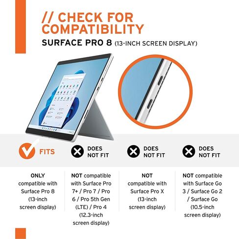 URBAN ARMOR GEAR UAG Designed for Microsoft Surface Pro 8 Case Plasma w/Hand Strap & Shoulder Strap Feather-Light Translucent Rugged Military Drop Tested Protective Cover Ice in Saudi Arabia