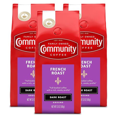 Community Coffee French Roast Dark Roast Ground 12 oz 3 ct Gable Top 12 Ounce (Pack of 3) in Saudi Arabia
