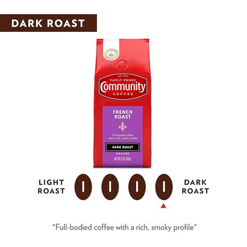 Community Coffee French Roast Dark Roast Ground 12 oz 3 ct Gable Top 12 Ounce (Pack of 3) in Saudi Arabia