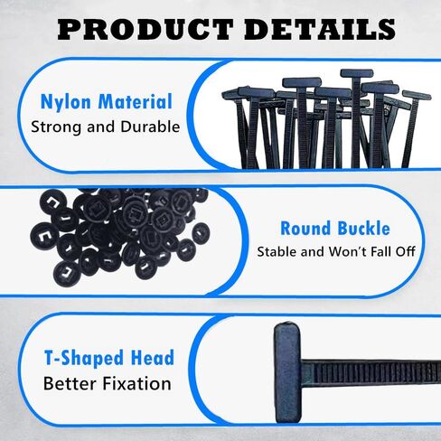 100PCS Nylon Universal Cable Tie Buckle Zip Tie for Car, 2025 Multifunctional Self-Locking Heavy Duty Automotive Fastener (20pcs) in Saudi Arabia