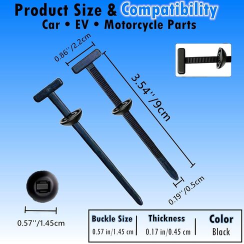100PCS Nylon Universal Cable Tie Buckle Zip Tie for Car, 2025 Multifunctional Self-Locking Heavy Duty Automotive Fastener (20pcs) in Saudi Arabia