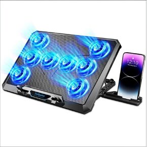 Laptop Cooling pad for Dell Inspiron 7501 Gaming laptops, Laptop Cooler with 8 Fans, Adjustable Speed, 5-Level Height Adjustment, Mute Silent,Built-in Phone Stand