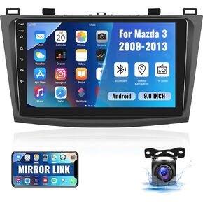 Android 13 Car Stereo for Mazda 3 2009-2013,9 Inch Touchscreen Car Radio Android Head Unit with Mirror Link GPS WiFi Bluetooth FM/RDS Radio SWC Dual USB/AUX-in+Backup Camera[1+32G]