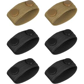 6pcs Duty Belt Keepers for Law Enforcement, 0.98" Wx7.48 L Nylon Belt Loop Keeper with Double Snaps Security Duty Belt Clip Police Accessories