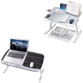Laptop Desk for Bed, XXL Laptop Bed Tray Table, Portable Folding Laptop Stand for Bed/Sofa/Couch/Floor for Writing Eating, Ergonomic Design and Large Surface Lap Desk with Tablet Slot, by NEARPOW