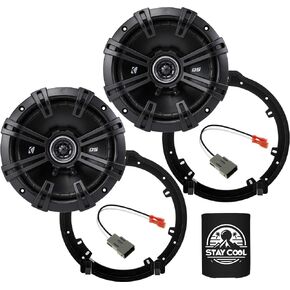 مكبرات الصوت Kicker 6.5 بوصة لـ Honda CR-V 2007-2022 طقم الترقية-زوج من سلسلة DS مع محولات وتسخير ، محور 6 1/2 صوت أمامي أو خلفي للبطور الخلفي DSC650 ، 43DSC6504