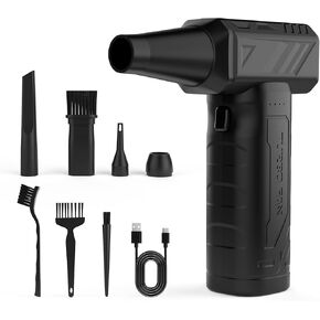 Electric Air Duster: 150,000 RPM Super Power Cordless Air Duster, Rechargeable Brushless Motor Durable Blower, 3-Gear Adjustable Dust Blower for Computer, Keyboard, Outdoor, House and Car W15
