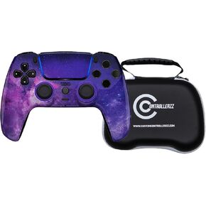 Custom Controllerzz Galaxy Controller & Case Bundle – Includes Galaxy Custom Wireless Controller for PS5, PC & Universal Protective Travel Case