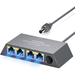 Multi Ports Starlink Mini/Starlink Gen 3 Ethernet Adapter for Wired External Network 4-Ports Starlink Ethernet Adapter Gen 3 for 4 Devices Networked Simultaneously Stable Connection - Up to 1 Gbps