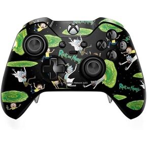 Skinit Decal Gaming Skin Compatible with Xbox One Elite Controller - Officially Licensed Warner Bros Rick and Morty Portal Pattern Design