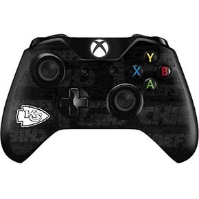 Skinit Decal Gaming Skin Compatible with Xbox One Controller - Officially Licensed NFL Kansas City Chiefs Black & White Design