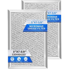 Universal Microwave Vent Filter 5" x 7-5/8" - Replacement for Multiple Brands, Multi-layer Aluminum Mesh Filters 2-pack