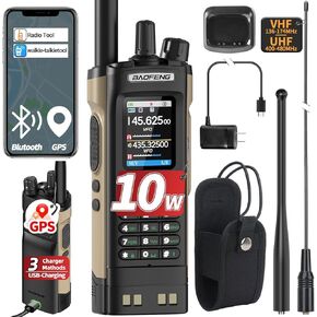 Baofeng UV-32 Radio Ham Radio Handheld Long Range Walkie Talkies 5RM K5 10W Radio NOAA WEATHER مع GPS ، وتردد النسخ ، AM ، USB-C شحن التخييم على قيد الحياة معدات البقاء على قيد الحياة