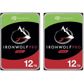 Seagate IronWolf Pro SATA III 3.5" Internal NAS Hard Drive, 2-Pack - 12TB