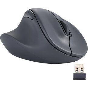 ELECOM Left Hand Wireless Ergonomic Mouse, 2.4GHz with Mini USB Receiver, Silent Click, 2000DPI, 5 Buttons, Optical Sensor, Compatible with PC, Mac, Laptop, EX-G, Ssize Black (M-XGS31DBSKBK)