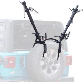 Let's Go Aero TireBiter 2-Bike VRack Carrier for Spare Tires | Back-up Camera Compatible (Model B00987)