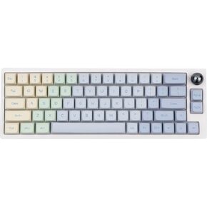 Epomaker TH66 Pro 65% Hot Swappable RGB 2.4Ghz/Bluetooth 5.0/Wired Mechanical Gaming Keyboard with MDA PBT Keycaps, Knob Control for Mac/Win (TH66 Monet, Flamingo Switch)