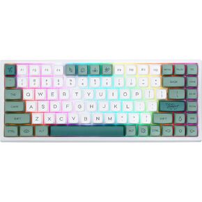 EPOMAKER EP84 Upgraded 75% RGB Hot Swappable 2.4GHz/Bluetooth 5.0/USB-C Wired Mechanical Gaming Keyboard with Programmable Software, NKRO, Dye Sublimation PBT Keycaps for Mac/Win/Gamers(Budgerigar)