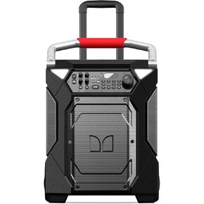Monster Rockin’ Roller 360 Indoor/Outdoor Portable Bluetooth Speaker | Up to 240W of 360 Degree Sound & Up to 100 Hours of Playtime | Includes Microphone (Renewed)