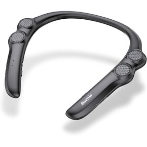 Neckband Bluetooth Speaker, Wearable Wireless Speaker with Mic,78g Lightweight, 15 Hrs Playtime, Portable Speakers for Home, Office and Outdoors (Black)
