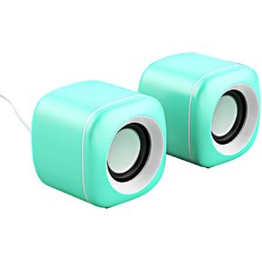ZCYBHD Wired USB-Powered PC Speakers USB Gaming Computer Speakers HiFi Stereo Powerful Speaker Dual-Channel 3.5mm Aux-in Connection for Computer Desktop Laptop PC (Color : White)