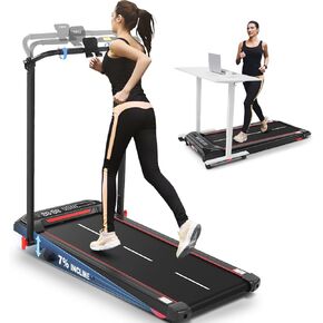 جهاز مشي ANCHEER بقوة 3.25 حصان، جهاز مشي APP سعة 300 رطل، جهاز مشي قابل للطي مع انحدار تلقائي بنسبة 15%، آلات تشغيل كهربائية ذكية للتحكم مع مكبر صوت بلوتوث، شاشة LCD، جهاز مشي قابل للطي للمنزل in Kuwait