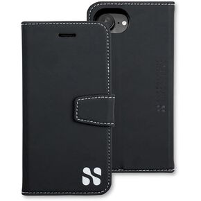 SafeSleeve EMF Protection Anti Radiation Compatible with iPhone 16e Case, RFID EMF Blocking, Card Holder Wallet, Vegan Leather, Adjustable Stand Cell Phone Case (Black)