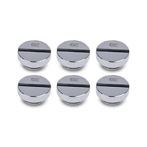Alphacool Icicle Screw Plug G1/4 Fitting, Chrome, 6-Pack