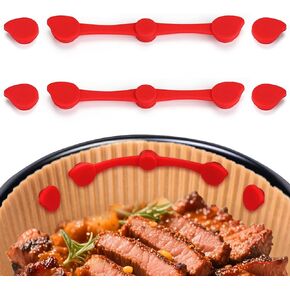 Air Fryer Magnets Silicone Buckle for Parchment Paper Liners, High-Temp Resistant Air Fryer Accessories, Lock Paper from Heating Element or Covering Food, Prevent Burning & Uneven Cooking (6)