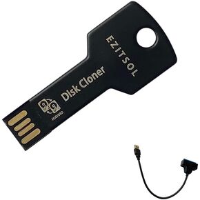 Disk Cloning Kit with Bootable USB Key & USB3.0 SATA Cable – Clone or Upgrade HDD/SSD Without OS Reinstall – Compatible with 64-Bit Windows & Linux PCs (Intel/AMD Only)