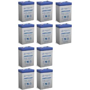 Power Sonic 6V 4.5AH Battery for Dual-Lite 12-295 Emergency Light - 10 Pack