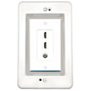 RiteAV in-Wall Cable Management Kit Recessed Outlet Coax 2 HDMI Wall Plate