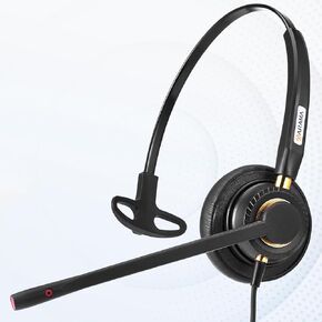 Arama 2-Pack USB Headset with Microphones for PC One Ear, Computer, Laptop - Clear Sound Quality with Mute Button & Volume Control - Ideal for Streaming, Office, Zoom Calls