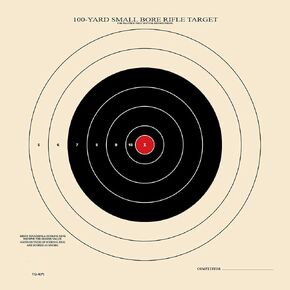 Official NRA TQ- 4 Target, 100 Yard Small Bore, Rifle Target, Single Bullseye, Paper Target