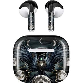 Skinit Decal Audio Skin Compatible with Apple AirPods (3rd Gen, 2021) - Sarah Richter Crow and Moon Phases by Sarah Richter Design