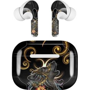 Skinit Decal Audio Skin Compatible with Apple AirPods Pro (2rd Gen, 2022) - Sarah Richter Wolf Howling by Sarah Richter Design