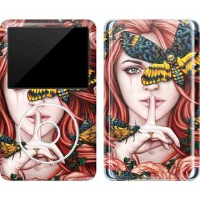 Skinit Decal MP3 Player Skin Compatible with iPod Classic (6th Gen) 80GB - Originally Designed Gothic Woman and Death Moth Butterflies by Sarah Richter Design