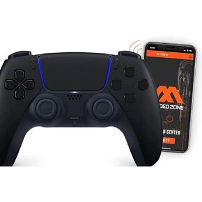 MODDEDZONE Midnight Black SMART Rapid Fire Controller Compatible with PS-5 DualSense Custom Modded Controller all shooter games & more