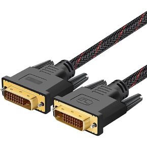 HDMI Displayport DVI Cable Nylon Male Male to Male Cable Support 1920x1080 DVI Dual Link Cable مع كابلات الكمبيوتر الأساسية الفريت (الطول: 10 م) (1.5 م)