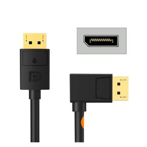 90 Degree Displayport 1.4 Adapter Cable Right Angle Display Port Cable Upward Angled 8K/60Hz 4K/144Hz Compatible with The Gaming Monitor(1,0.5m)