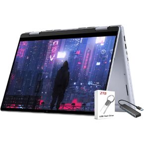 Dell Inspiron 14 2-in-1 FHD+ IPS Touchscreen Laptop, Intel Core 5 120U, 64GB RAM 4TB SSD, Wi-Fi6E Backlit KB Fingerprint, Win11Pro Office Lifetime License, Ice Blue, USB Hub & 2TB USB Drive, W/GaLiMu