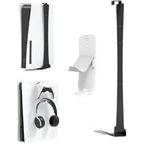 Wall Mount Bracket for P5 Disc Version & Digital Edition, Wall Mount Shelf with Controller Holder & Headphone Hanger