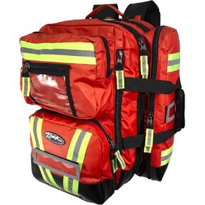 Kemp USA Heavy-Duty EMT Bag, Made with Fluid-Resistant Tarpaulin Material - Emergency Survival Kit with Room for D O2 Tank - Medical Backpack with Multiple Handles