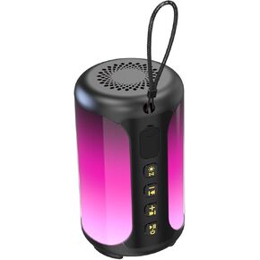 Waterproof Bluetooth Speaker, Portable Speakers Bluetooth Wireless with Lights, 12W Surround Sound, IP67, 24H Playtime, Loud Stereo Sound for Shower, Home, Travel, Outdoors