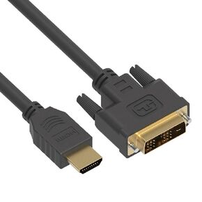 HDMI Male to DVI-D Male 24+1 PinMonitor Display Adapter Cable Male/Male Cable Monitor HDMI-DVI DVI HD HDTV (15 Feet)